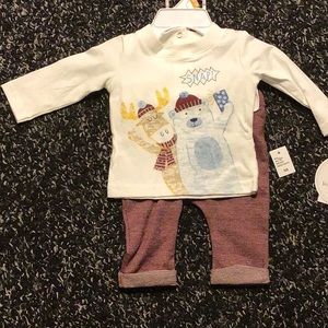 Super Cute winter Christmas boys 2 piece outfit NB